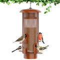 Metal Squirrel Proof Bird Feeder,Bird Feeders for Outdoors,Weight Activated Squirrel Proof Wild Bird Feeders with Finch Cardinal Chickadee,Large Capacity,Weatherproof and Durable,Reddish Brown - size: 2.0 lb