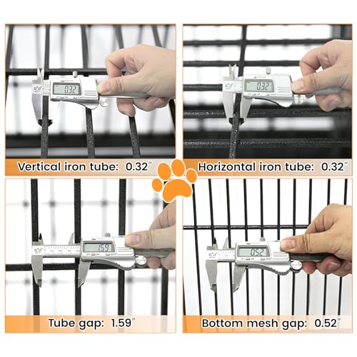 Homey Pet Taller 43 Inch Three Tiers Dog Crate Cage Kennel with Divider | Commercial Modular Dog Kennel with Dual Front Doors, Divider, Auto Locks, Removable Tray, Bowls for Small and Medium Dogs - size: 42.5"L x 28.0"W x 88.0"H