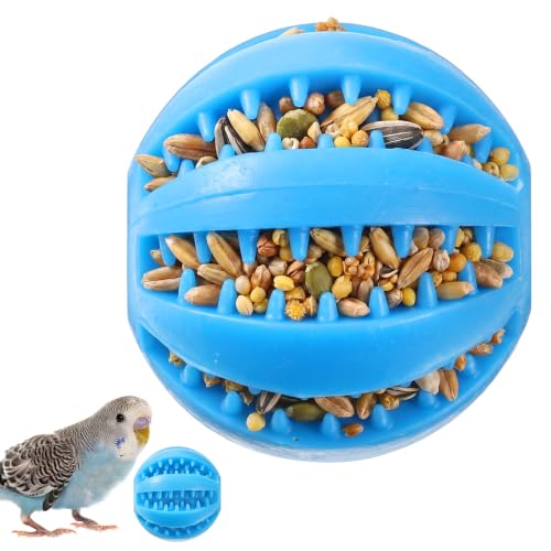 Gjinxi Parrot Feeder Chew Toy Ball Bird Foraging Interactive Balls Sharpening Teething Claws Beaks Toy for Small Medium Animals Parakeets Macaws Lovebirds Budgie Hamsters Guinea Pigs Cockatiel Parrot