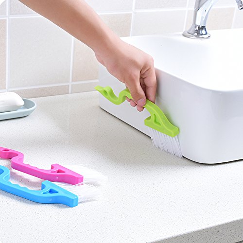 Trycooling Hand-held Groove Gap Cleaning Tools, Random Color, 1 Pc | Door Window Track, Kitchen Cleaning Brushes, Blue, Green, Pink