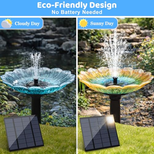 Yeomi Solar Pump for Fountain, 1.8W Outdoor Solar Water Pump with Separate Solar Panel & 9.84Ft Cable, Built-in Filter, Solar Water Fountain for Garden Patio Pond Decoration - color: 1.8w Solar Fountain Pump Kit