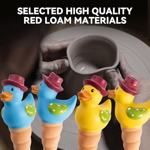 4 Pack Self Watering Globes, Duck-Shaped Automatic Plant Watering Devices with Terracotta Spikes, Slow Release Plant Waterer for Indoor/Outdoor Potted Plants