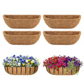4 Pcs 24" Trough Coco Liner for Planter, 100% Natural Coco Fiber | Replaceable Coconut Fiber Liner for Window Boxes, Wall Planter & Fence Flower Baskets,Breathable & Eco-Friendly (4, 24 inch) - size: 24 inch