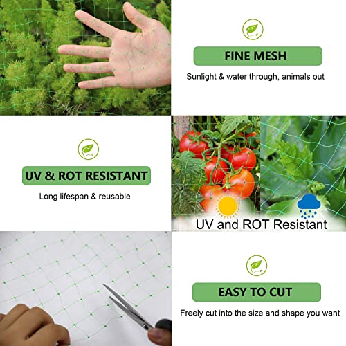UWIOFF Garden Netting, 7 x 100 FT Bird Netting for Garden Protection, Green Deer Netting for Plants Fruit Trees Vegetables from Birds, Squirrels, Other Animals | UV Resistant, Plastic Garden Fencing Net for Plant Fruit Tree Vegetable from Bird Deer, 3/4"