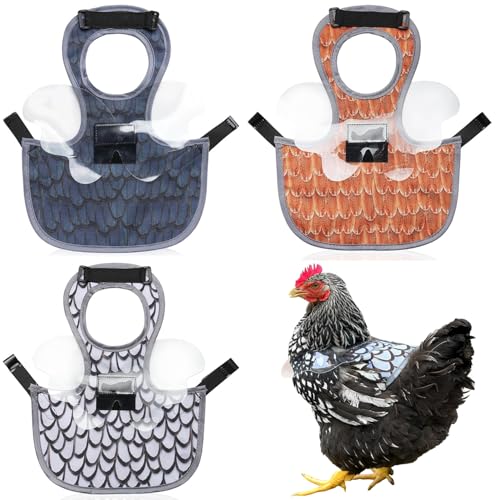 Chicken Saddle with Wing Protector - Chicken Aprons & Vest Jacket for Hens | Chicken Saddles for Hens With Adjustable Straps (Black, Yellow, White)
