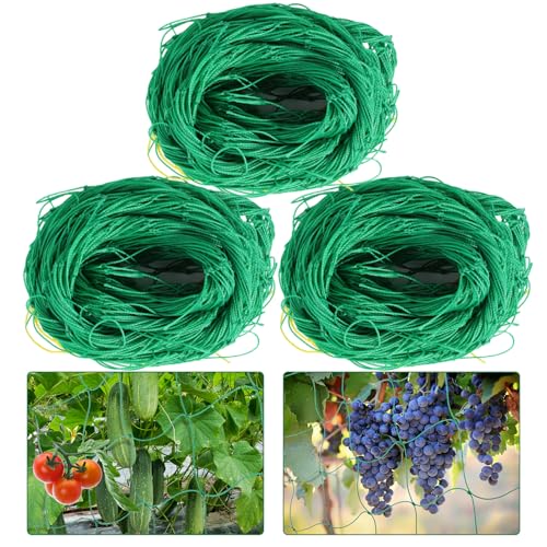 Kikhope Trellis Netting for Climbing Plants, 3 Pack 5.9x8.8 ft Trellis Net | Plants Trellis, Garden net for Cucumber Vine Tomato, Garden netting for Climbing Vine Plants - size: 5.9ft x 8.8ft (3 Packs)