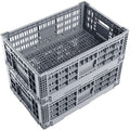 Collapsible Storage Bin/Containe， Transfer box,crate Transit storage of various items (Gray 23.6" L x 15.7" W x 8.6" H-two) - size: Gray 23.6" L x 15.7" W x 8.6" H-two