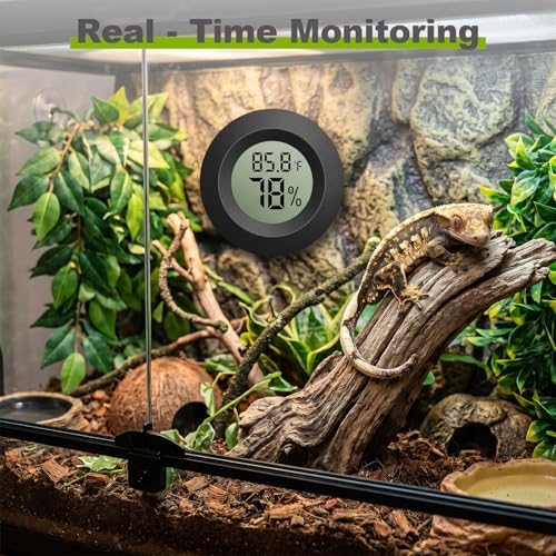 4-Pack Mini Hygrometer Thermometer, Digital LCD Humidity Meter Indoor/Outdoor Temperature Humidity Monitor, Reptile Thermometer Fahrenheit(℉)/Celsius(℃) for Incubators, Greenhouse Garden, Cellar, Jars