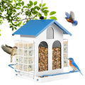 Bird Feeder for Outdoor Hanging, Heavy-Duty Metal Bird Feeder, Waterproof Metal Roof, Double-Layer Suet Cage, Large-Capacity Hanging Bird Feeder