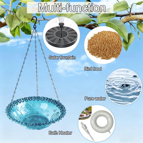 4 Pack Hanging Bird Bath Feeder Tray 15.7 Inch Metal Chain Weather Resistant Outdoor Bird Bowl for Garden Backyard Wild Birds (4Pack) - color: 4Pack