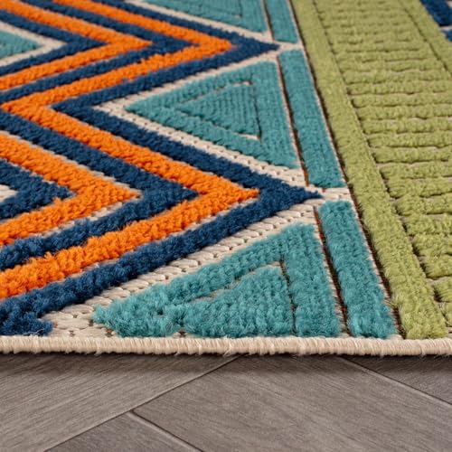 Rugshop Marbella Indoor/Outdoor Boho Accent Area Rug Multi 2' x 3' | Rectangular, Size 2' x 3', Patio, Deck, Porch, Balcony, Backyard, Garden, Poolside, Sunroom, Outdoor Living, Weatherproof - color: Multi Color, size: 2' x 3' (Rectangular)
