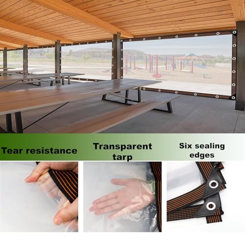 4.7Mil Clear Tarp Waterproof with Grommets,3x6ft Lightweight Transparent Vinyl Tarpaulin for Dustproof, Garden Fence, Plant Cover, Patio Chicken Coop - size: 3ft×6ft
