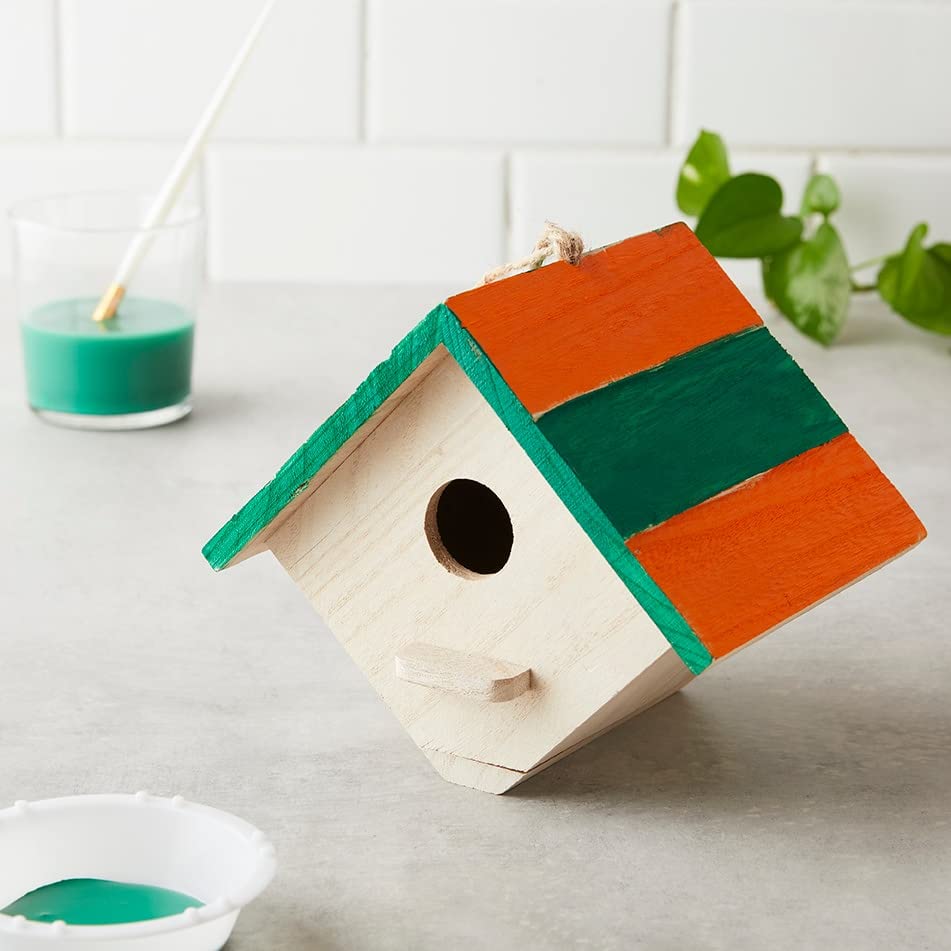 7" Wooden Hanging Wood Birdhouse by Make Market - Unfinished Hanging Birdhouse Made of 100% Wood, Outdoor Nesting Boxes - Bulk 8 Pack