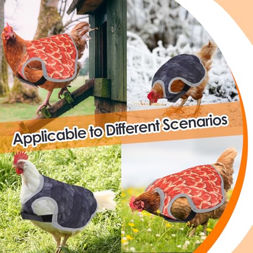 Rosvola Chicken Saddles for Hens, Chicken Apron Back Protector, Chicken Hen Mating Saddle with Adjustable Strap for Poultry Hens Duck Geese