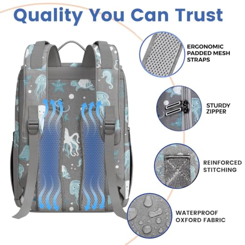 Baby Diaper Bag Backpack - Backpack Diaper Bag w/Large Capacity - Baby Shower Gifts - Waterproof Travel Diaper Bags w/Changing Pad, Insulated Bottle Holders, Padded Straps - Baby Boy Stuff - color: G. Ocean, style: Classic