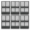 Homey Pet Taller 43" Two Tiers Dog Crate Cage Kennel with Divider, 6 Pack | Commercial Modular Dog Kennel with Dual Front Doors, Divider, Auto Locks, Removable Tray, Bowls for Small and Medium Dogs - size: 43"L - 2 Tiers - 6 Pack