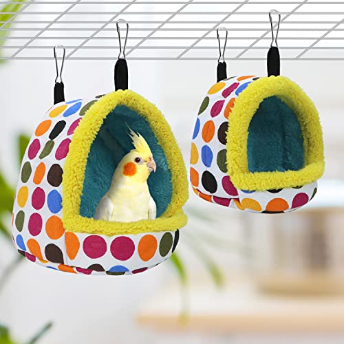 Litewoo Bird Hammock Winter Warm Parrot Nest Bed for Cage Accessory, L | Warm cozy plush, bird house for conure/lovebird/budgie/parakeet/cockatiel, easy to use, reduces stress & keeps warm in winter - color: Large