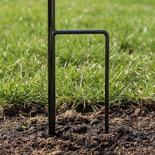 Black 72" h Replacement Pole for Large Wind Spinner, Windmill Replacement Parts, Three-Part Composition, 22mm Thicker Tube, Easy Assembly for Large Metal Wind Spinner (2 Prongs Base) - color: Black, style: 2 Prongs Base