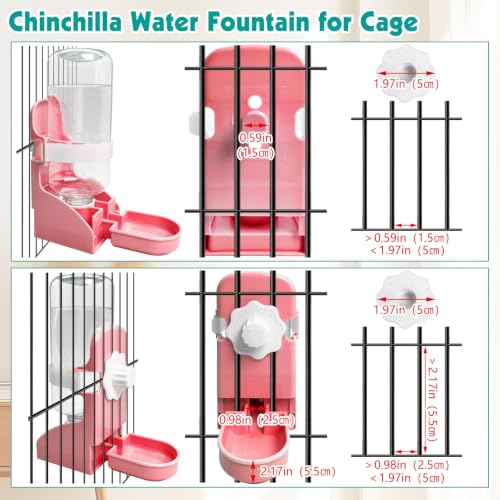 kathson Rabbit Water Bottle, 17oz Hanging Water Fountain Automatic Dispenser No Leak WaterFeeder for Bunny Chinchilla Guinea Pig Hedgehog Ferret - size: 1PCS Water Dispenser, Pink