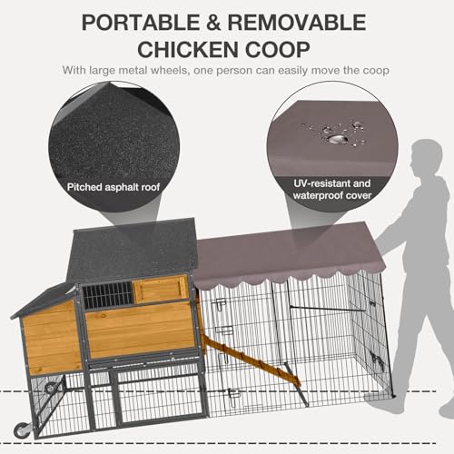 MEDHEHOO Ultimate Chicken Coop - Spacious 85" Metal Frame Chicken House with Nesting Box, Portable & Waterproof, Perfect for 4 Chickens!