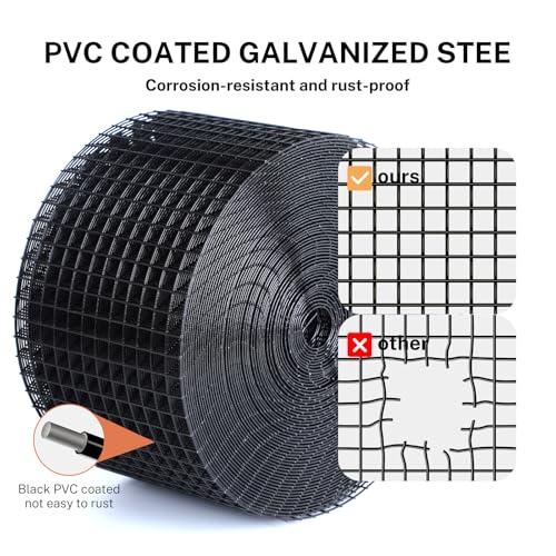 Solar Panel Bird Guard Kit, 6in x 100ft PVC Coated Heavy Duty Steel Mesh with 60 PCS Clips, Pigeon & Squirrel Critter Guard, Roof Protection Net, Rodent Prevention System for Solar Panels