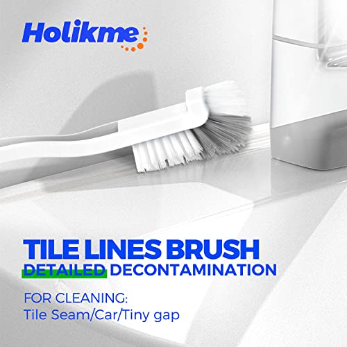 Holikme 7 Pack Cleaning Brush Scrub Brush Kitchen Brush for Floor,Brown | Deep Cleaning Brush Set, Scrub Pads with Scraper Tip for Pool Walls, Bathroom, Grout, Floor, Bike, Tub, Shower - color: Brown