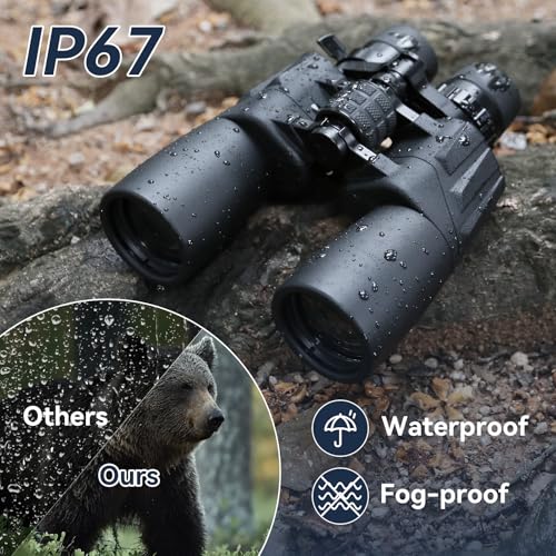 10-30X50 High Powered Zoom Binoculars for Adults - Professional Military HD Binoculars with BAK4 Prism/FMC Lens/Large View/Waterpoof/Low Light Night Vision for Bird Watching, Hunting, Outdoor, Hiking - color: 10-30X50 (BAK4)