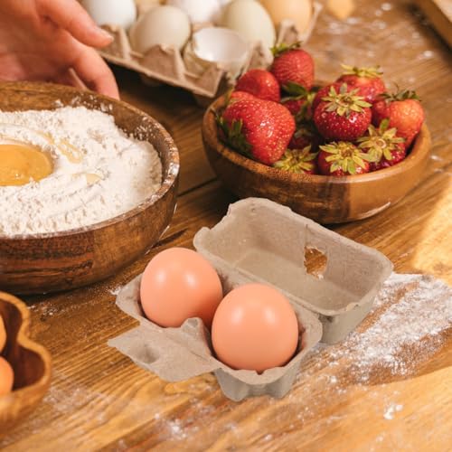 DOITOOL 25 Pack 2 Count Egg Cartons Bulk, Natural Paper Pulp Storage Container for Chicken Duck Eggs Small Cardboard Holder for Farmers Market Display Easter Party