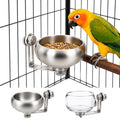 Magnetic Stainless Steel Bird Food Bowl for Cage, No Drill Removable Metal Feeder Cup for Parrots, Cockatiels, Conures, Budgies and Lovebirds, 150ml,4246-1 - color: Silver