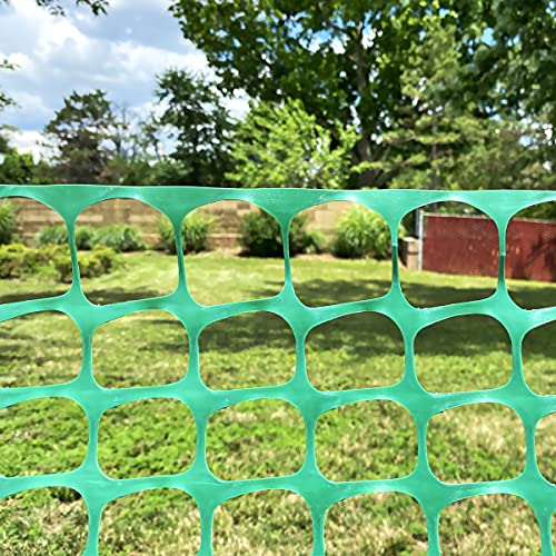 Ashman Plastic Mesh Fence, Construction Barrier Netting, Green, 4'x200' Feet, 1 Roll, Garden Fencing, Fences Wrap, Above Ground, for Snow, Poultry, Chicken, Deer, Patio, Garden Netting, Green 200 FT - color: Green, size: 200 FT