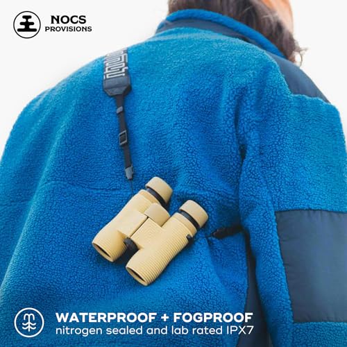 Nocs Provisions Field Issue Compact 10x32 Waterproof Binoculars Shockproof | Fogproof, 10X Magnification, Bak4 Prism, Multi-Coated Lenses for Adults & Kids, Bird Watching, Hunting & Wildlife Viewing - color: Marianas (Blue), size: 10x32
