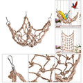 Litewoo Bird Rope Climbing Net Swing Grid Hammock for Parrot Rat Cage, XL | Hemp chew-safe material, 23.62 x 23.62in, sturdy, for parrots/hamsters/chinchillas/ferrets, promotes climbing & nail trimming - color: XL: 23.62 x 23.62inch/ 60 x 60cm