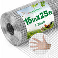 AMAGABELI GARDEN & HOME Hardware Cloth 1/2 inch 16 in x 25 ft Galvanized After Welding 19 Gauge Square Chicken Wire Fence Mesh Roll Raised Garden Bed Plant Supports Poultry Netting Cage Snake Fence - size: 1/2" 16"x25'