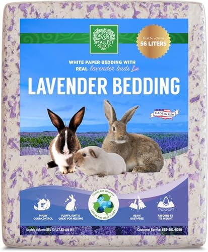 Small Pet Select Lavender Paper Bedding, Odor Control, 56 L | With Real Lavender, Soft Absorbent Bedding, Made in USA, For Guinea Pigs, Rabbits, Hamsters & Small Pets - style: Natural Lavender