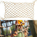 Jute Hemp Rope Net(4ftx12ft), Heavy Duty Natural Climbing Safety Rope Netting Balcony Stairs Fence Garden Playground Protection Net Indoor & Outdoor Decor Rope Net - size: 4ftx12ft