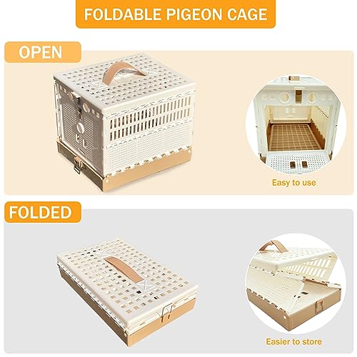 Folding Pigeon Cage Racing Pigeons Travel Cage Pairing Cage Plastic Two Doors Nest Box for Training and Release, Competition(S) - size: S