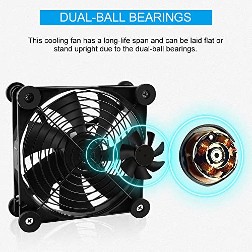 2Pack 140mm Mini USB Fan Computer Fan Multi-Speed Control, Reduction Heat for Router, Game Console, TV Box, Recipient, Modem, DVR, Playstation, AV-Cabin - color: 2 Pack