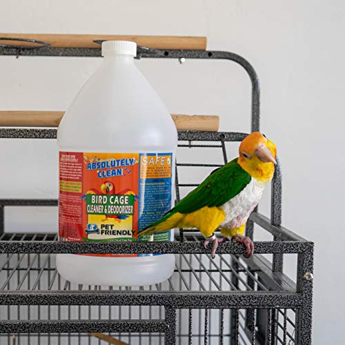 Absolutely Clean Amazing Bird Cage Cleaner and Deodorizer - Just Spray/Wipe - Safely & Easily Removes Bird Messes Quickly and Easily - Made in The US - Fragrance Free - 128oz Gallon - style: 1 Gallon (Pack of 1)
