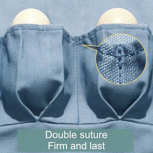 Egg Collection Apron with 18 Pockets for Gathering Chicken Duck Goose Eggs | 18 Pockets, Egg apron for gathering chicken duck goose eggs, Farm, Blue