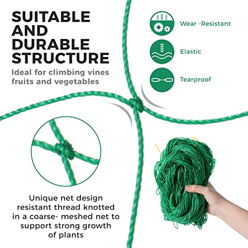 Kikhope Trellis Netting for Climbing Plants, 2 Pack 5.9 ft x 16.4 ft Heavy Duty Garden Trellis Netting for Cucumber, Vine, Tomato, Plants Trellis Net for Climbing Vine Plants Fruits & Vegetables - size: 5.9ft x 16.4ft (2 Packs)