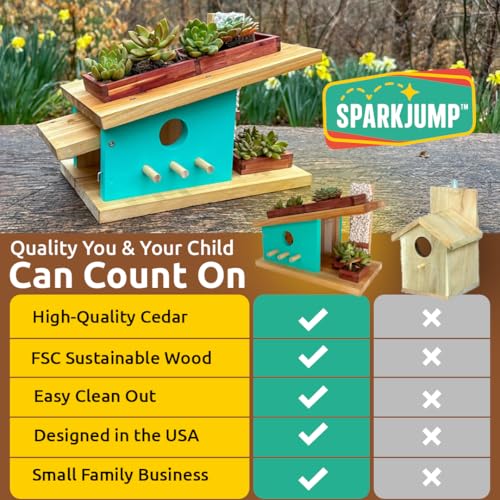 Modern Birdhouse Woodworking Kit | Complete DIY Birdhouse for Kids & Adults, Build Your Own BirdhouseKit for Creative Woodworking Crafts