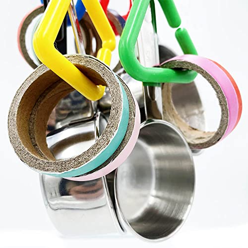 Stainless Steel Chewable Parrot Toys with Pullable Pots, Cardboard Rings - Durable Bird Toys for Medium and Large Parrots Amazons, Mini Macaws, African Greys, Cockatoos, Eclectus