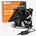 1Pack 140mm Mini USB Fan Computer Fan Multi-Speed Control, Reduction Heat for Router, Game Console, TV Box, Recipient, Modem, DVR, Playstation, AV-Cabin - color: 1 Pack