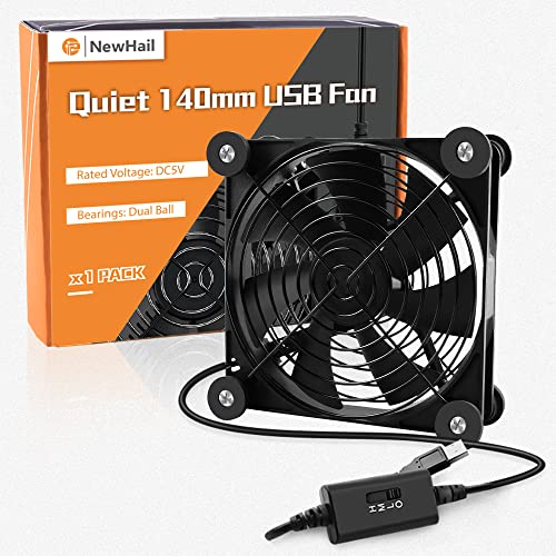 1Pack 140mm Mini USB Fan Computer Fan Multi-Speed Control, Reduction Heat for Router, Game Console, TV Box, Recipient, Modem, DVR, Playstation, AV-Cabin - color: 1 Pack
