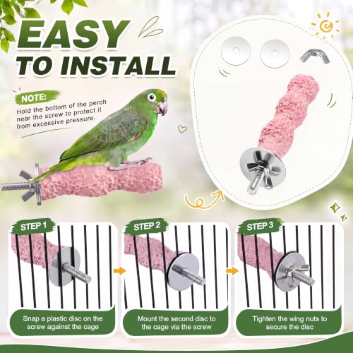 6 PCS Bird Beak Grinding Stone, Bird Perches, Nail Trimming Stick (Short) | For Small Medium Cockatiel Lovebird Finch Chinchillas Hamsters, Climbing Ledge, Grinding Claws and Beaks, Playful Design - size: Short