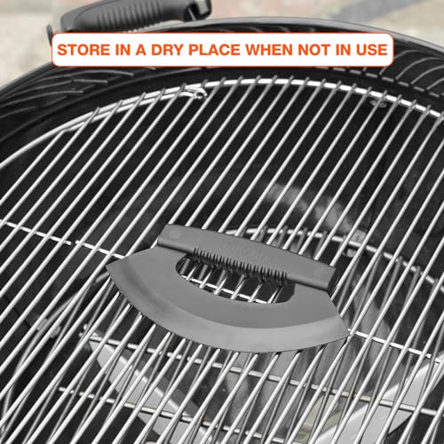 onlyfire Kettle Grill Scraper, BBQ Grill Blade Cleaning Tool | For Weber Kettle, Weber WSM Cooker, Kamado Charcoal Grills Like Big Green Egg, Kamado Joe, Safe for Porcelain Coating