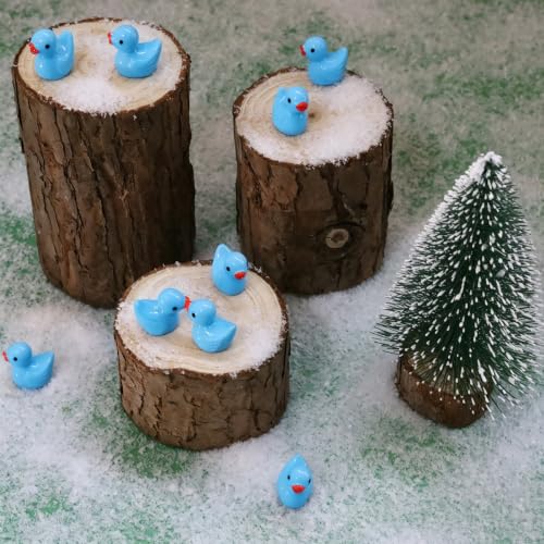 100 Pcs Mini Resin Ducks Tiny Ducks Miniature Duckies Bulk Figures for Garden Micro Landscape Home Prank Game Micro Landscape Aquarium Dollhouse Ornament DIY Handmade School (Blue) - color: Blue
