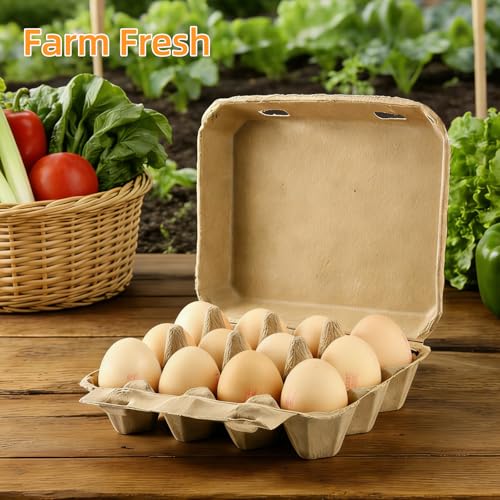 Egg Cartons Cheap Bulk 30 Pack, Biodegradable Paper Pulp Egg Holder Fridge | Egg Cartons Cheap Bulk 30 Pack, Cardboard 12-Count Egg Holder for Fridge, Biodegradable, Home Gifting & Farmers Market