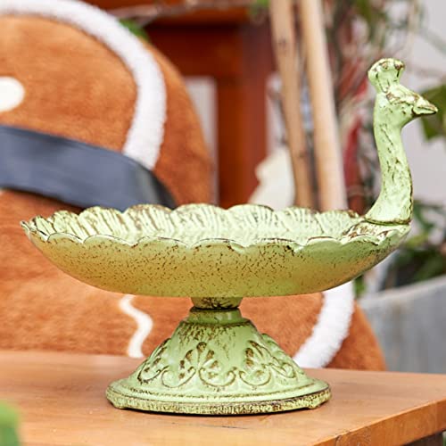 HOUYANG Cast Iron Bird Baths for Outdoors,Metal Bird Feeder,Garden Yard Table Decor | Heavy-duty material suitable for all seasons; also ideal for storing fruit, snacks, and small items indoors. - color: Birdbaths-A