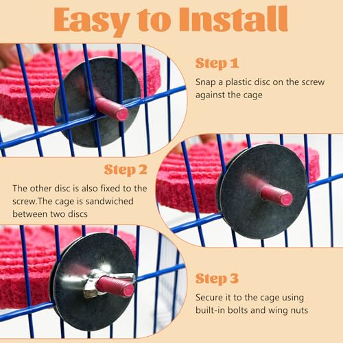 3 Pcs Bird Perch Resin Bird Beak Grinding Stone Leaf Shape Perch Stand Foot Clawing Trimmer Platform Cage Accessories for Cockatiels Conures Budgies Lovebirds (Pink) - color: Pink, size: Leaves